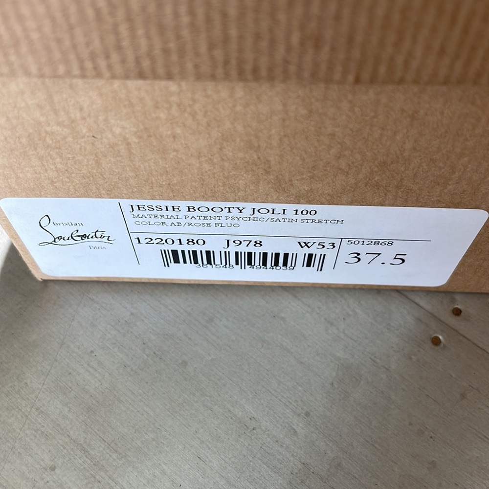 Christian louboutin Jessie booty 100mm stiletto boot barbie fluo neon sz 37.5 - Picture 13 of 13